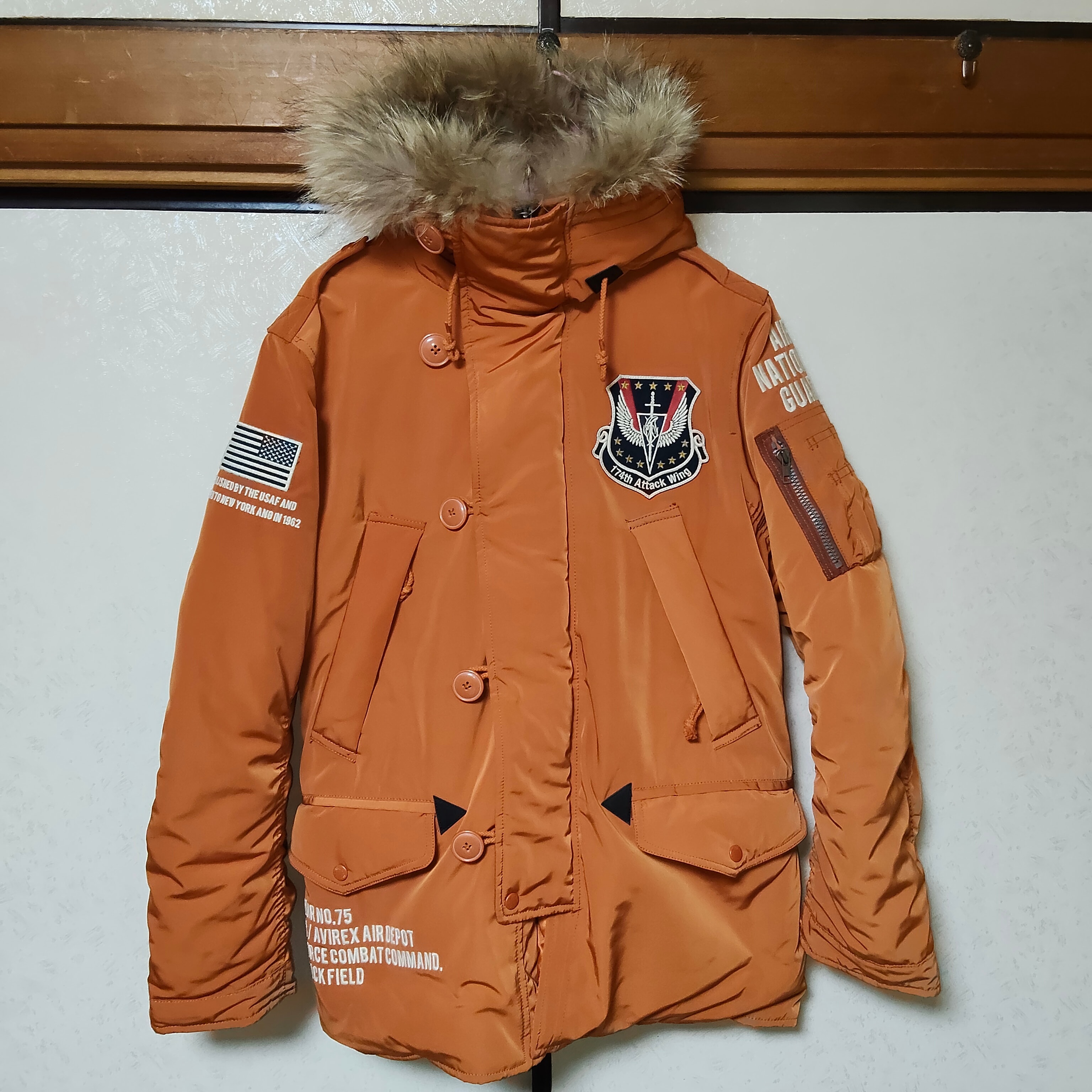 AVIREX アヴィレックス N-3B フライトジャケット A.N.G オレンジ メンズ Mサイズ タグ付き未使用品 6142186