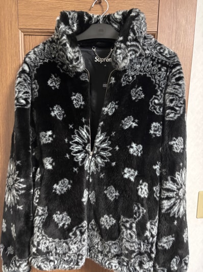 Supreme Bandana Faux Fur Bomber Jacket "Black"