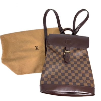 LOUIS VUITTON ルイ・ヴィトン バックパック リュック ソーホー Soho ダミエ・エベヌ リュックサック ブラウン ベージュ ダミエキャンバス/レザー レディース