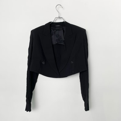 Maison Margiela Women's Cropped Blazer Black