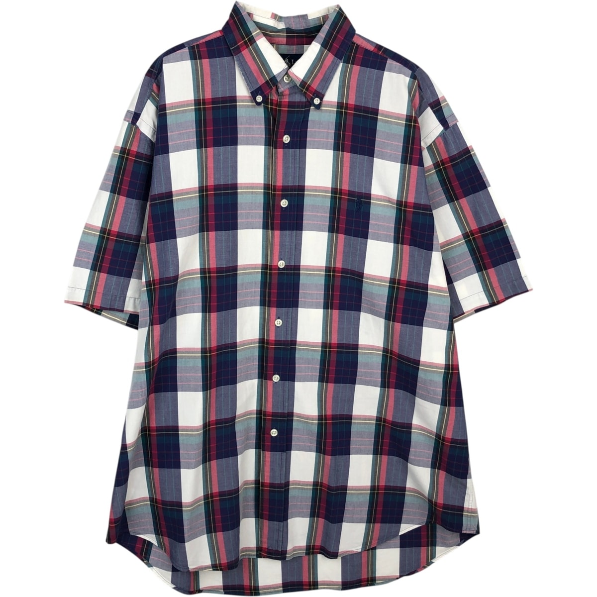 古着 ラルフローレン Ralph Lauren BLAKE 半袖 ボタンダウン チェックシャツ メンズL相当/eaa477585