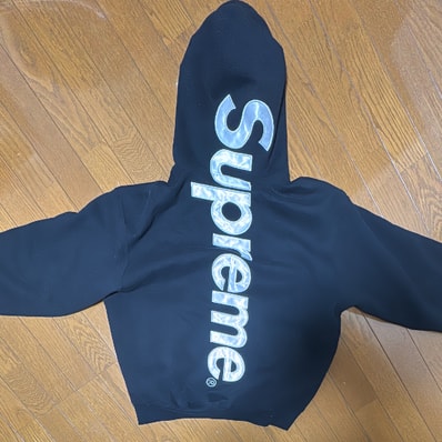 Supreme Satin Applique Hooded Sweatshirt (25FW) "Black"