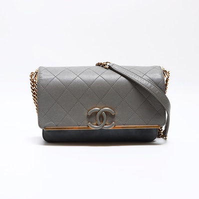 シャネル CHANEL キャビアスキン × スエード チェーン ココマーク 26番台 2017-2018 ショルダーバッグ【中古】