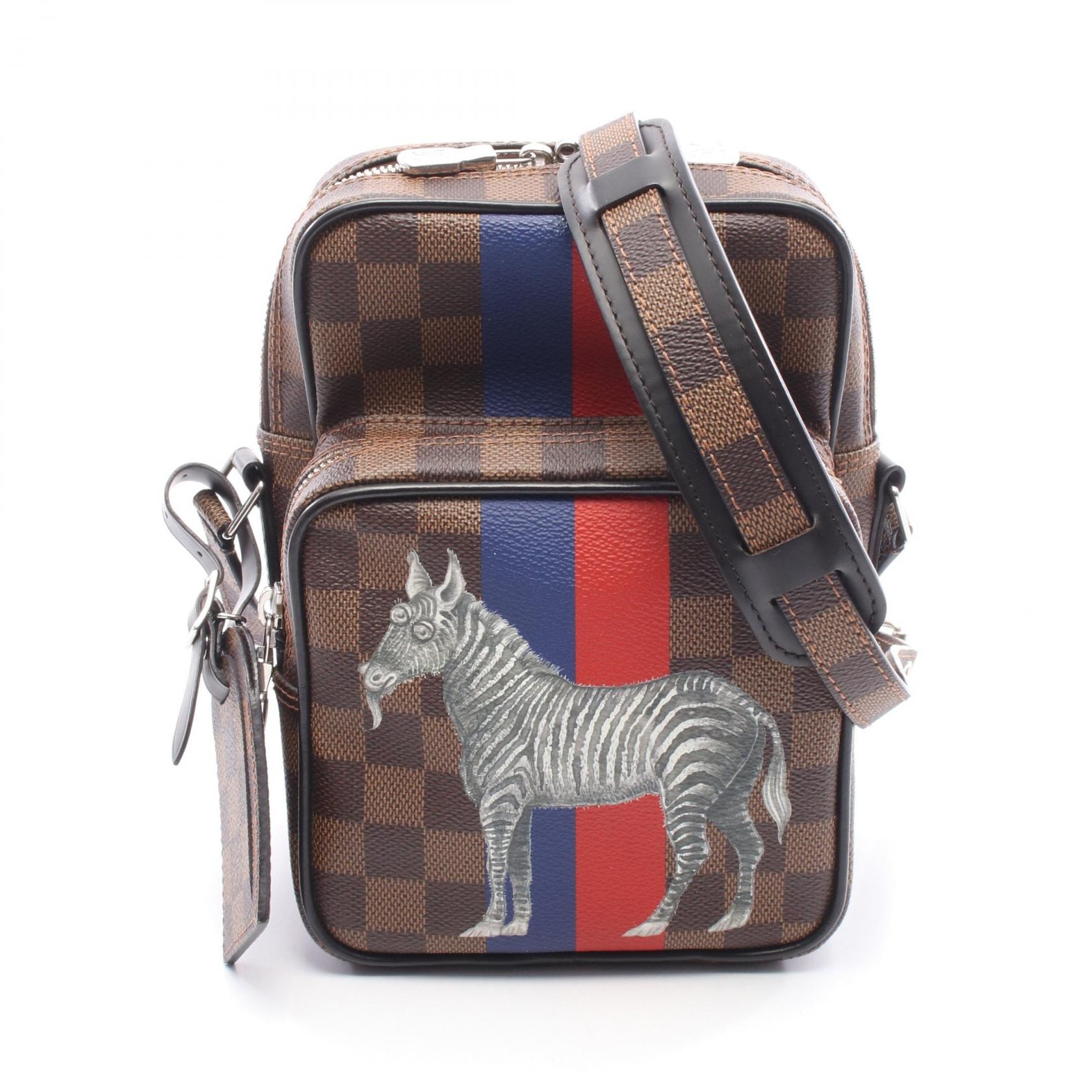 ルイ・ヴィトン LOUIS VUITTON アマゾン ダミエサバンナ ショルダーバッグ バッグ PVCコーティングキャンバス レザー メンズ ブラウン系 / ブラック系 / マルチカラー N42703 【中古】