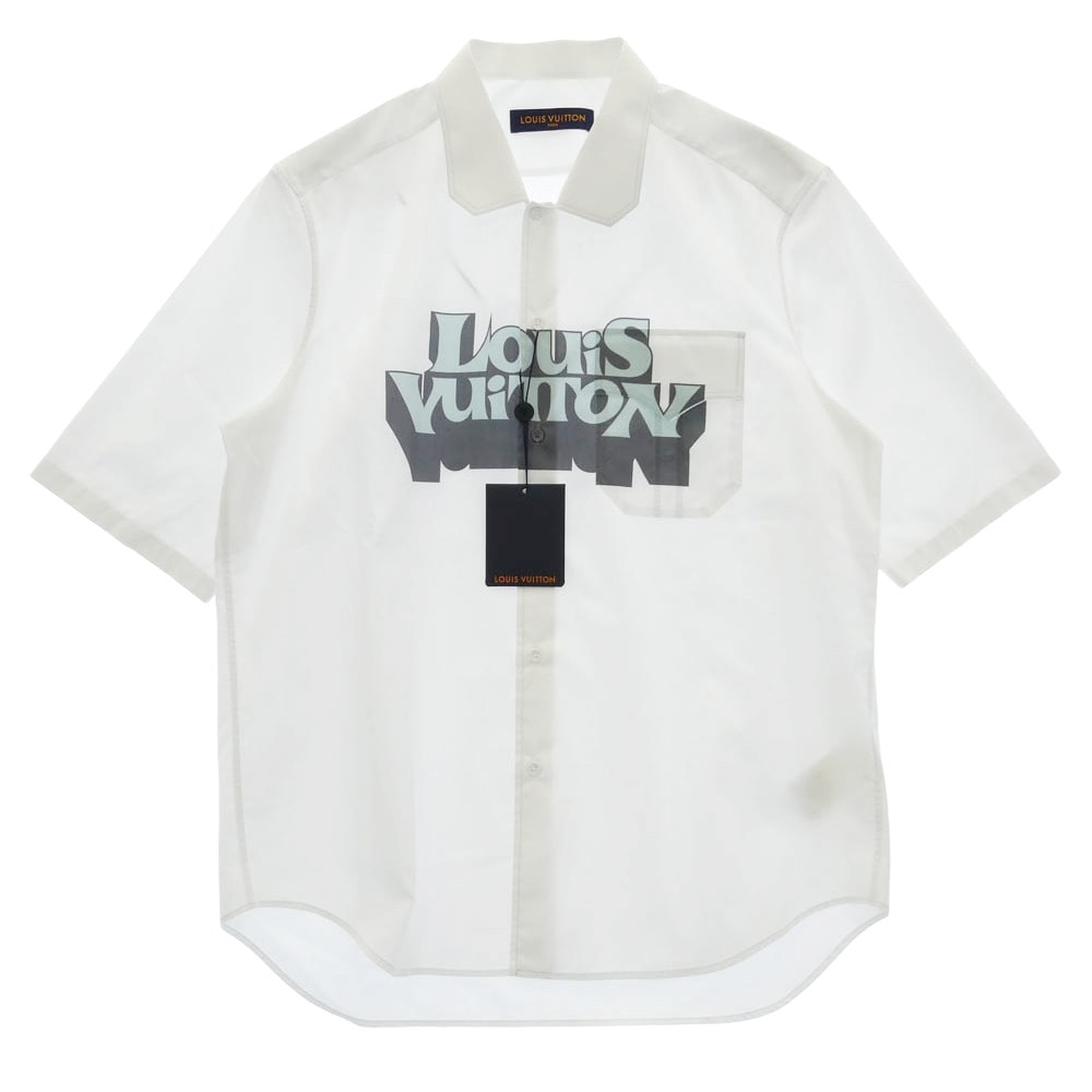 LOUIS VUITTON ルイ・ヴィトン 半袖シャツ 23SS HOS25W ロゴ グラフィック ショートスリーブ 半袖 シャツ ホワイト系 XL【美品】【中古】