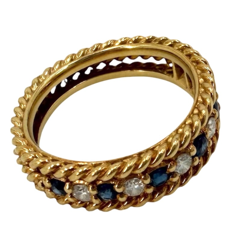 Christian Dior クリスチャンディオール 指輪 ツイスト アクセサリー ジュエリー Au750 18金YG K18イエローゴールド ダイヤモンド 約8号 レディース 約4.9g【中古品】