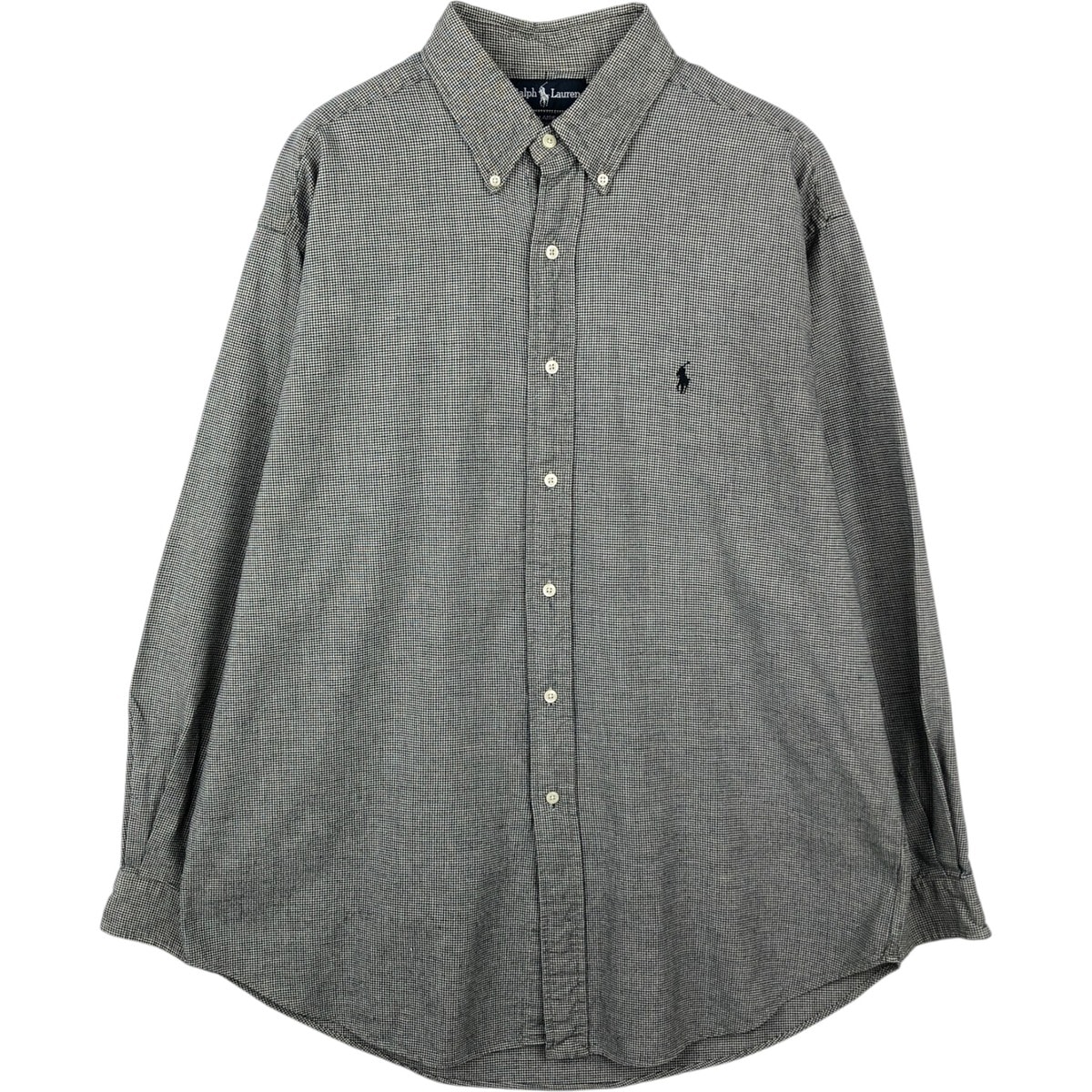 古着 ラルフローレン Ralph Lauren BLAIRE 千鳥格子柄 長袖 ボタンダウンチェックシャツ メンズL相当/eaa649904
