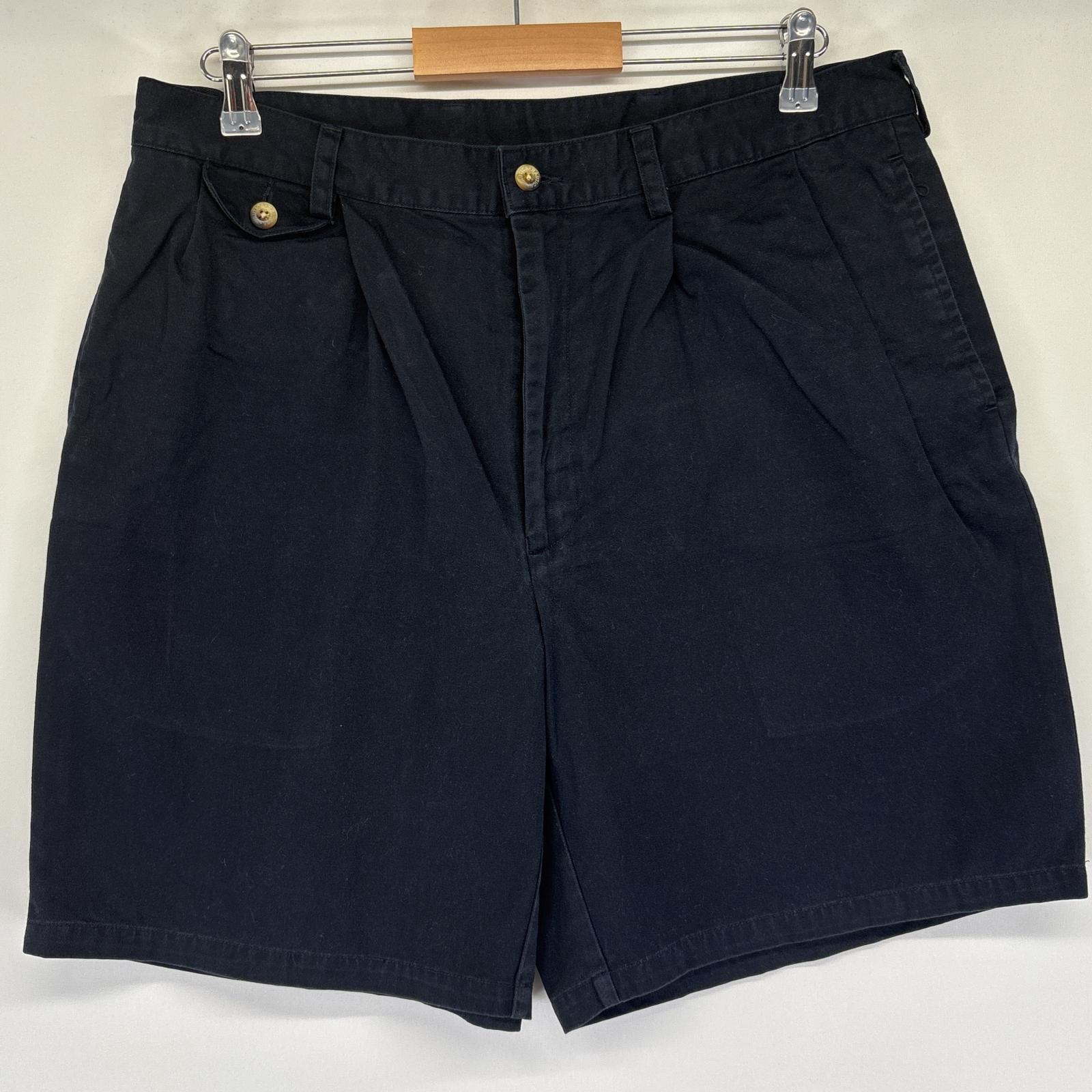 古着 90's/90年代 ノーティカ NAUTICA ショートパンツ 半ズボン ハーフパンツ 短パン チノパン ワンポイントロゴ w36 ブラック系 メンズ