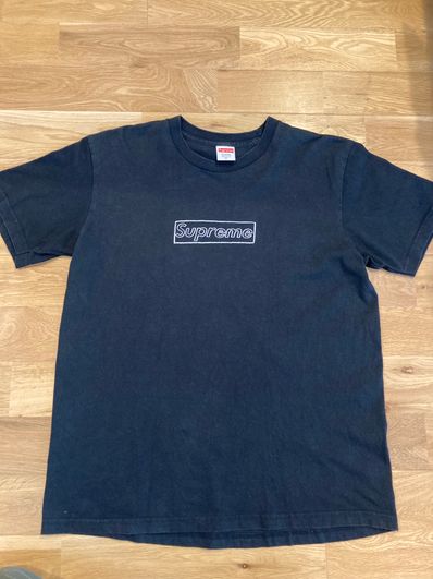 Supreme KAWS Chalk Logo Tee "Black"