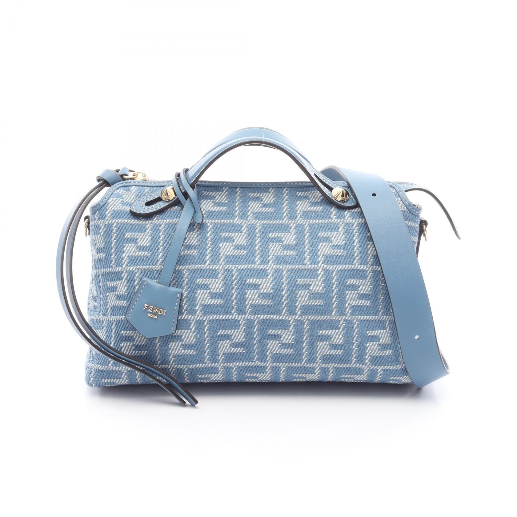 フェンディ FENDI バイザウェイ ソフト ミディアム ハンドバッグ バッグ キャンバス レザー レディース ブルー系 8BL155AUPXF1SKL 【新品】