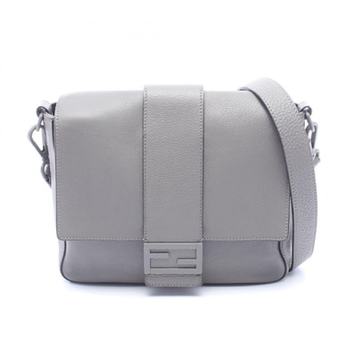 フェンディ FENDI Baguette Messenger Bag バケット メッセンジャー ショルダーバッグ バッグ レザー レディース グレー系 7VA537 【中古】