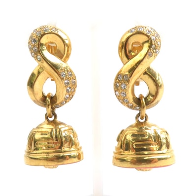 ジャンニ ヴェルサーチ Gianni Versace イヤリング メデューサ メタル/レジン ゴールド/ピンク レディース【中古】 e61760a