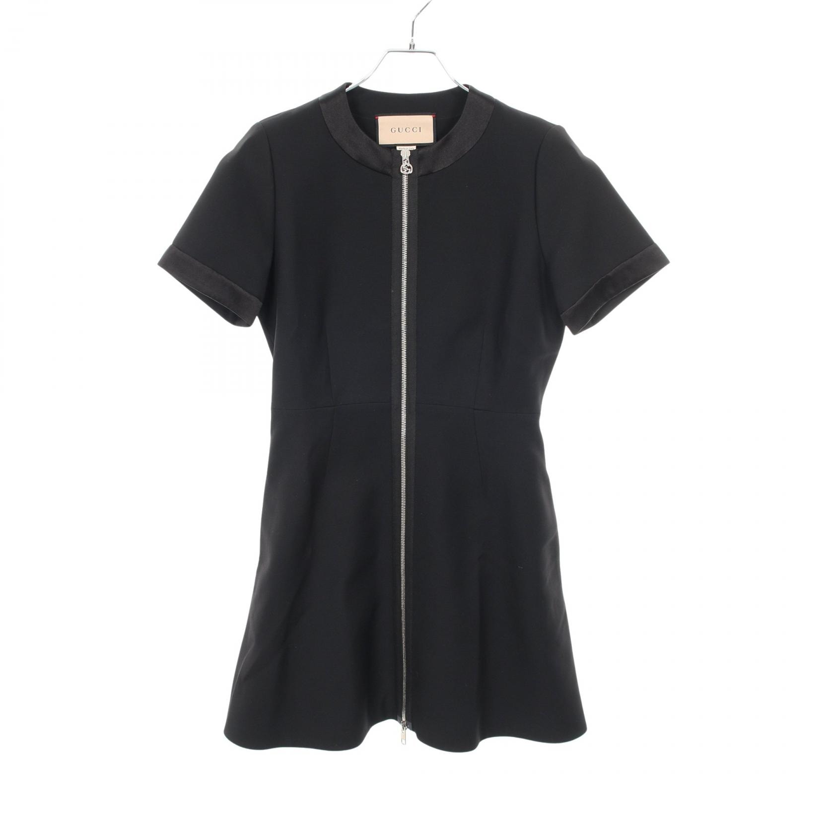 グッチ GUCCI ワンピース 衣料品 トップス シルク ウール レディース ブラック系 【中古】