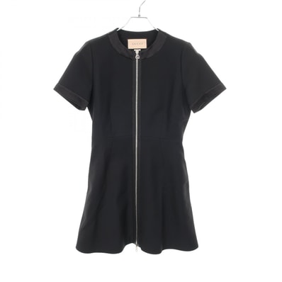 グッチ GUCCI ワンピース 衣料品 トップス シルク ウール レディース ブラック系 【中古】