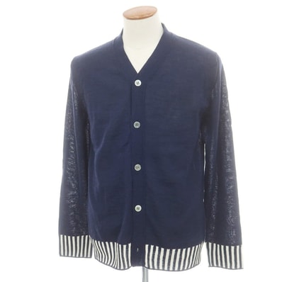 【中古】コムデギャルソン オムドゥ COMME des GARCONS HOMME DEUX 2025年春夏 ウール カーディガン ネイビー【サイズM】【メンズ】