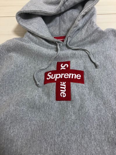 Supreme Cross Box Logo Hooded Sweatshirt "Grey"