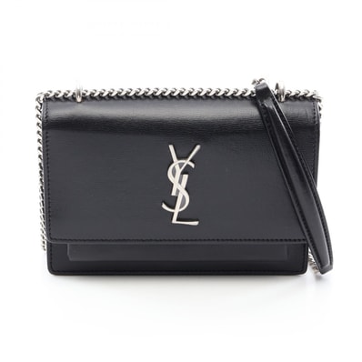 サンローランパリ SAINT LAURENT PARIS サンセット ショルダーバッグ バッグ レザー レディース ブラック系 【中古】