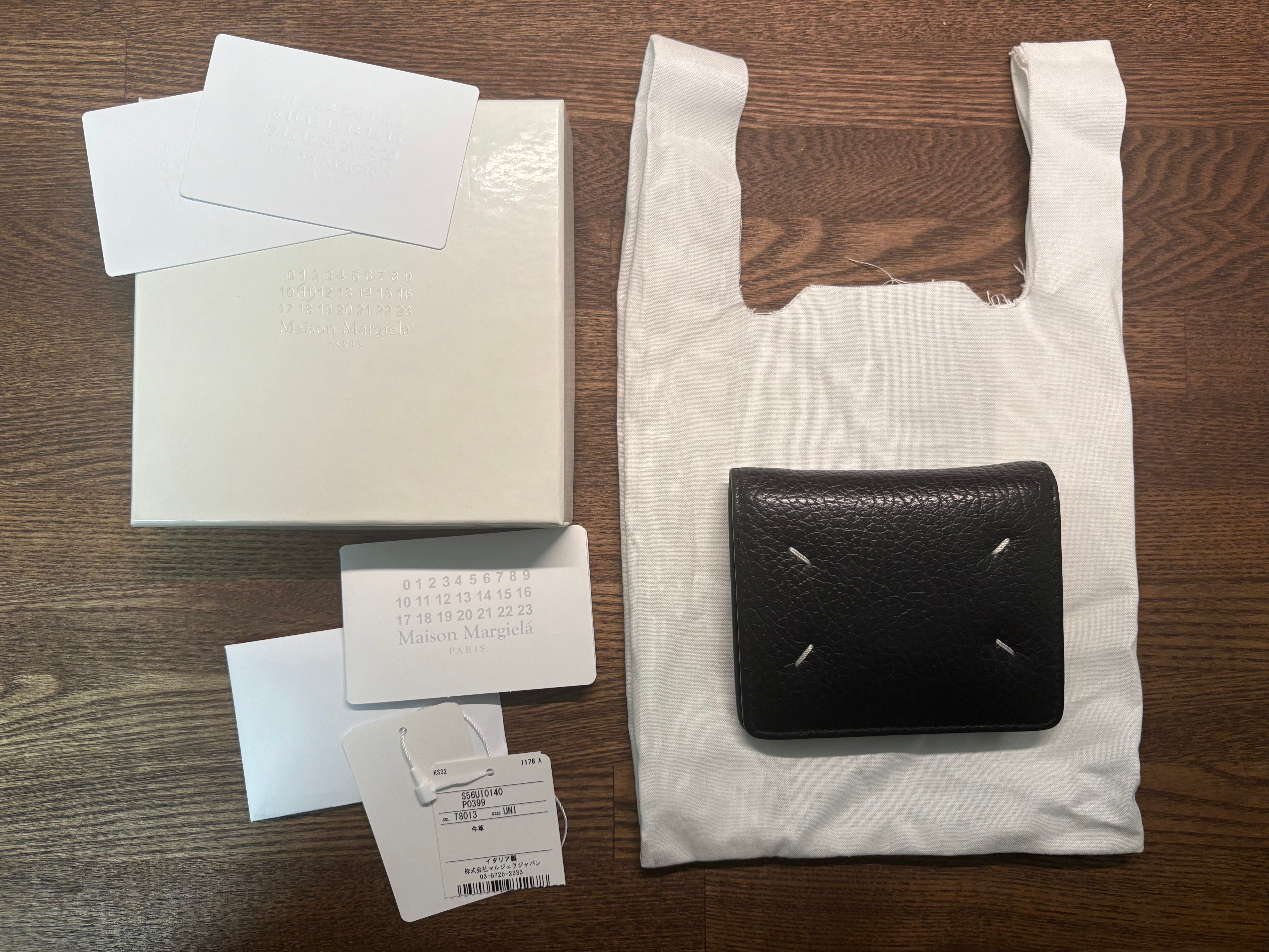 Margiela 4ステッチ 二つ折り財布 ブラック