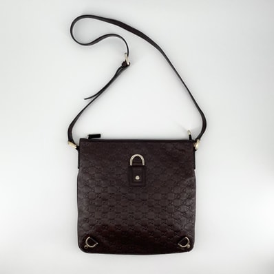 GUCCI(グッチ) アビーライン グッチシマ Dリング 131326 ショルダーバッグ ブラウン×ゴールド