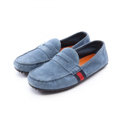 グッチ GUCCI シェリーライン カジュアルシューズ 靴 スウェード メンズ ブルー系 【中古】