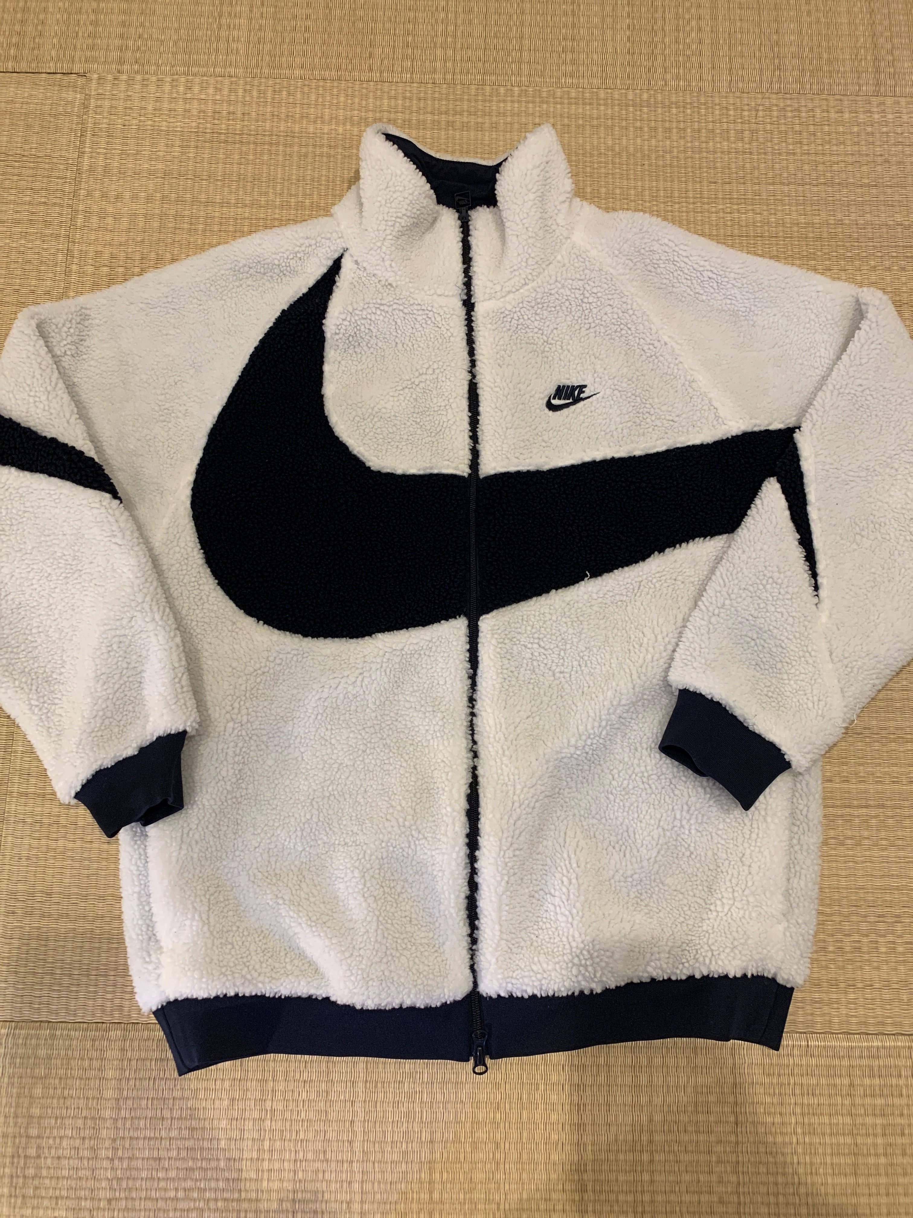 Nike Big Swoosh Reversible Boa Jacket "Sail/Dark Obsidian"