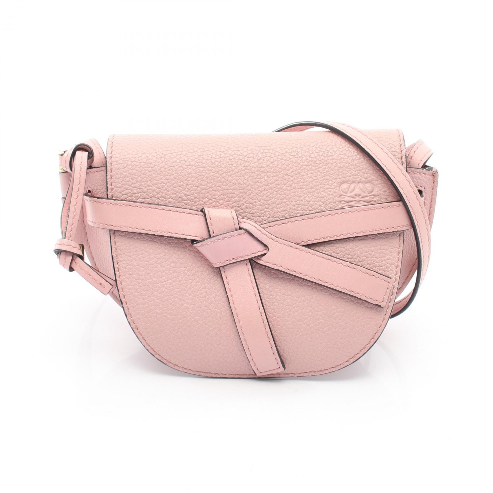 ロエベ LOEWE ゲートバッグ ミニ ショルダーバッグ バッグ レザー レディース ピンク系 321.12.U62 【中古】
