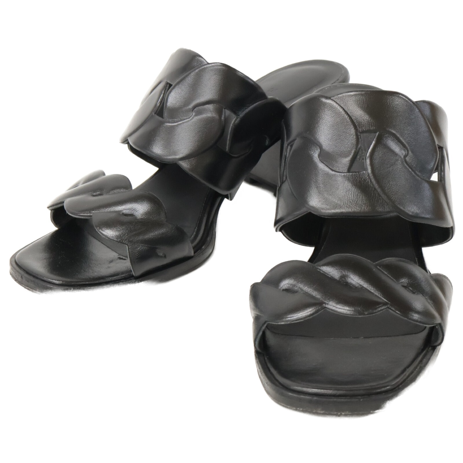 エルメス 【美品】Gaby 60 ギャビー60 シェーヌ・グルメット シェーヌ・トルサード チャンキーヒール 38