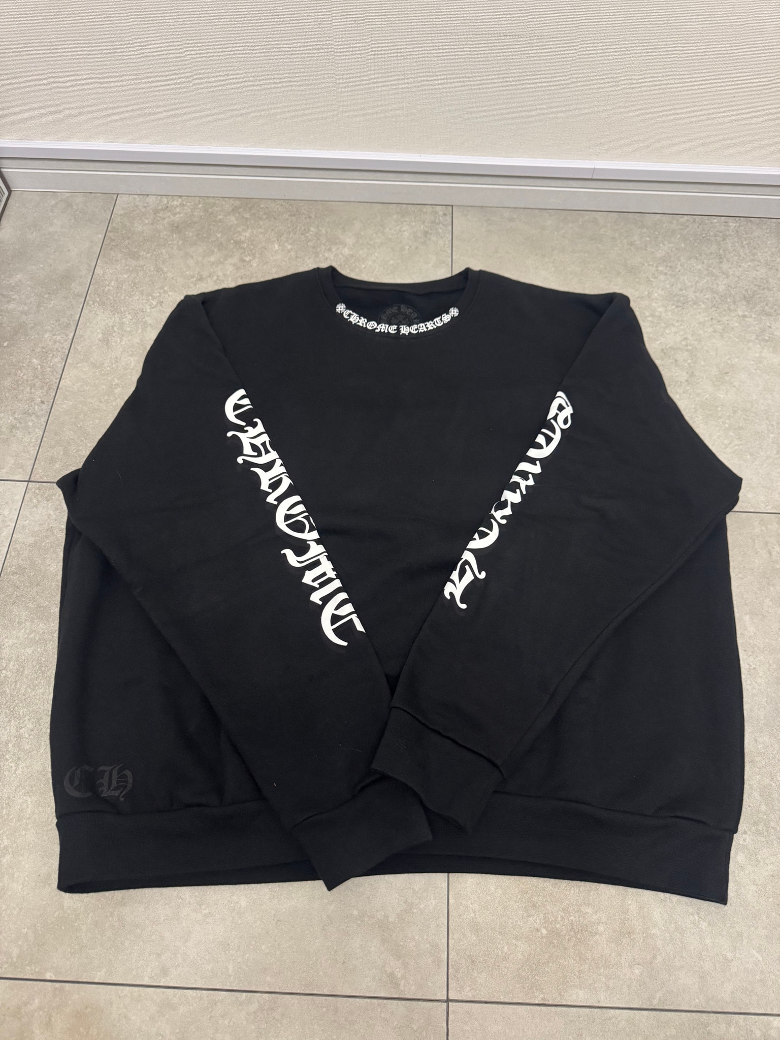 Chrome Hearts Neck Logo Crew Sweat "Black"