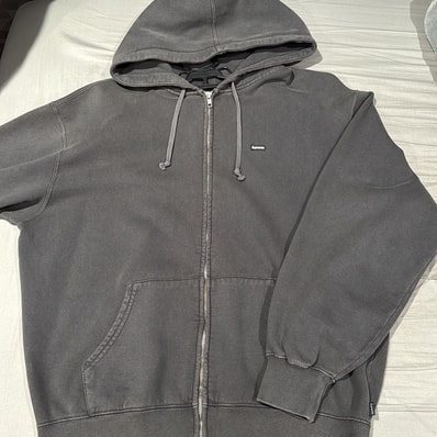 Supreme Overdyed Small Box Zip Up Hooded Sweatshirt "Black"