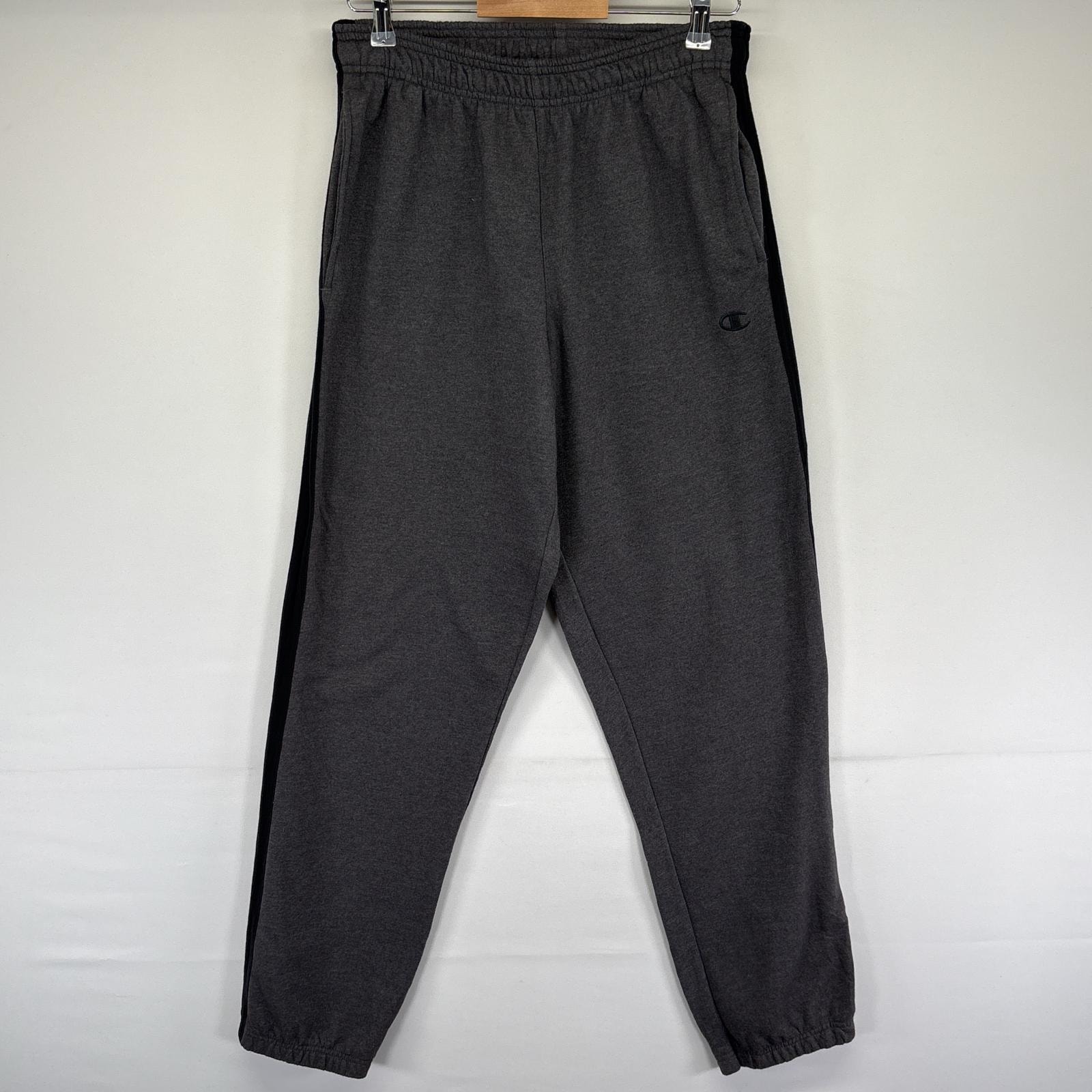 古着 チャンピオン Champion スウェットパンツ ワンポイントロゴ イージーパンツ ライン 長ズボン M グレー メンズ
