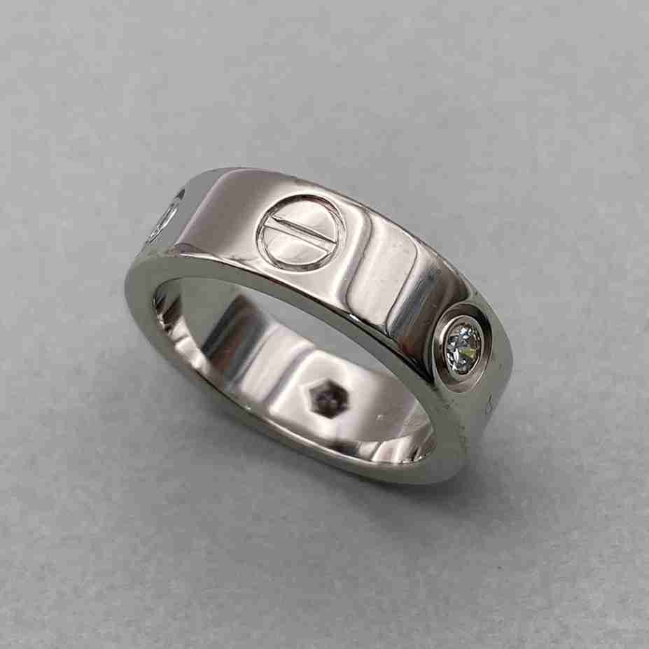 CARTIER カルティエ ラブリング 750WG ハーフダイヤ 48 リング・指輪 B4032500 K18ホワイトゴールド シルバー  レディース【中古】