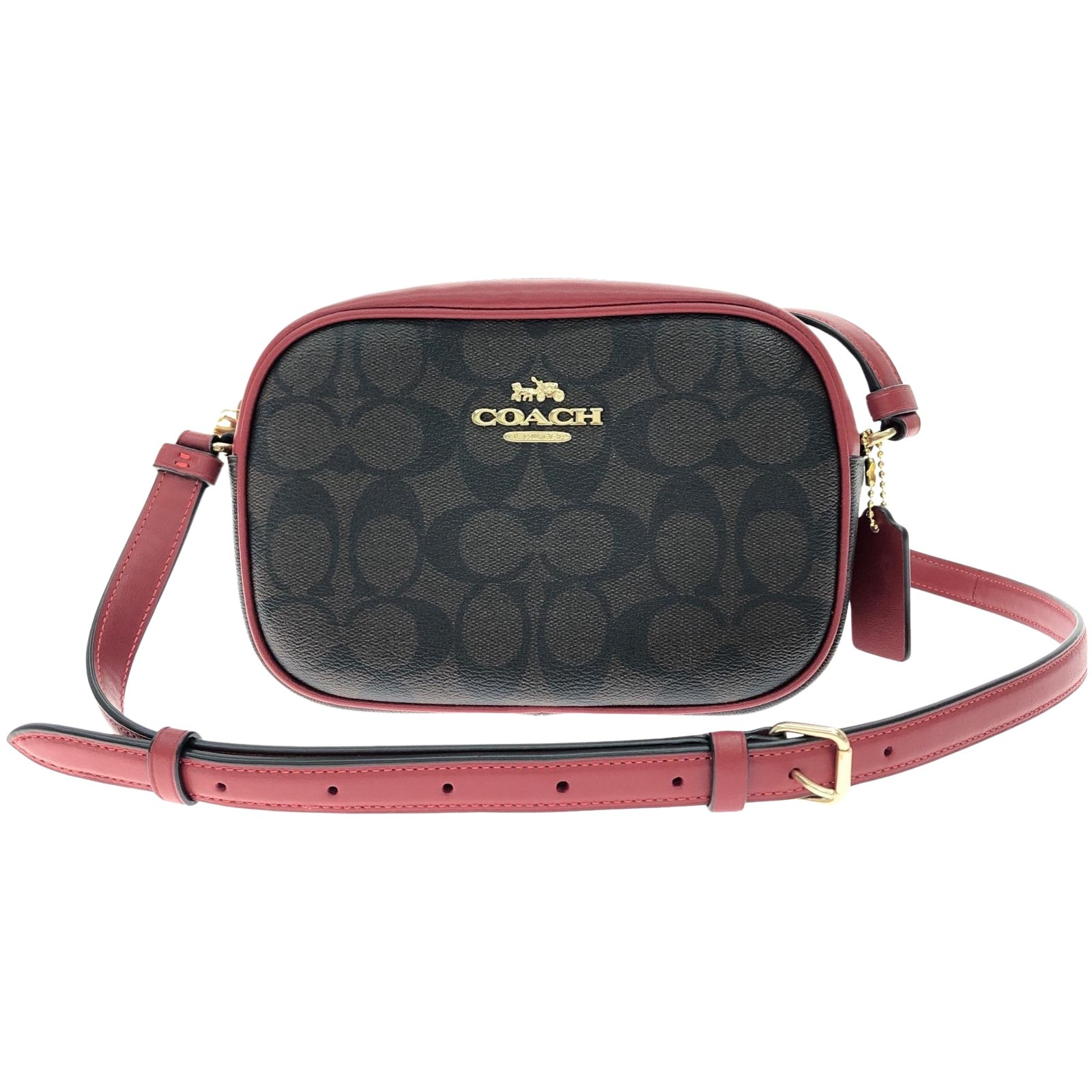 COACH コーチ レディース ショルダーバッグ アウトレット シグネチャー カメラバッグ ミニショルダー C9926 レッド×ブラウン