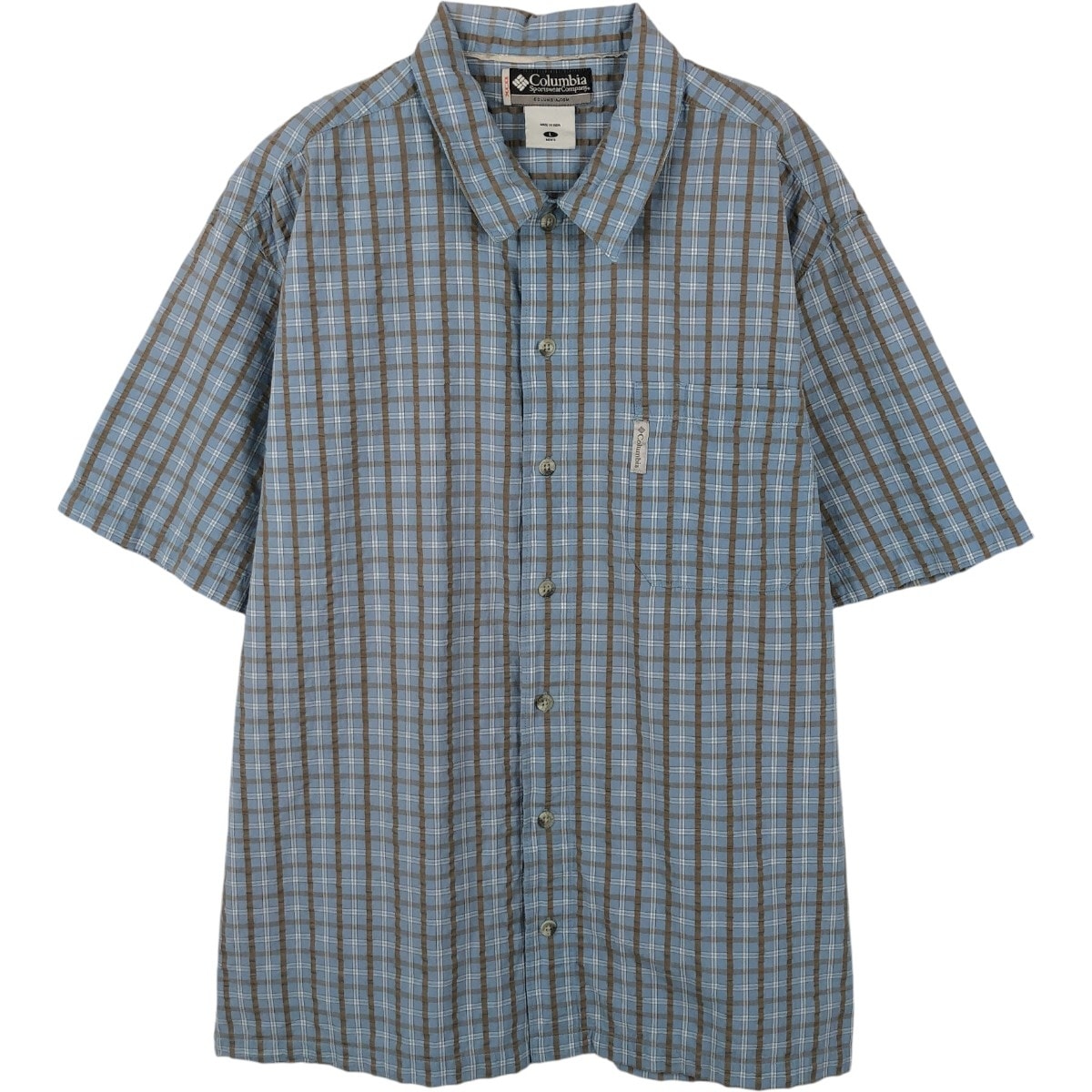 古着 00年代 コロンビア Columbia 半袖 コットン チェックシャツ ボックスシャツ メンズL相当/eaa665279