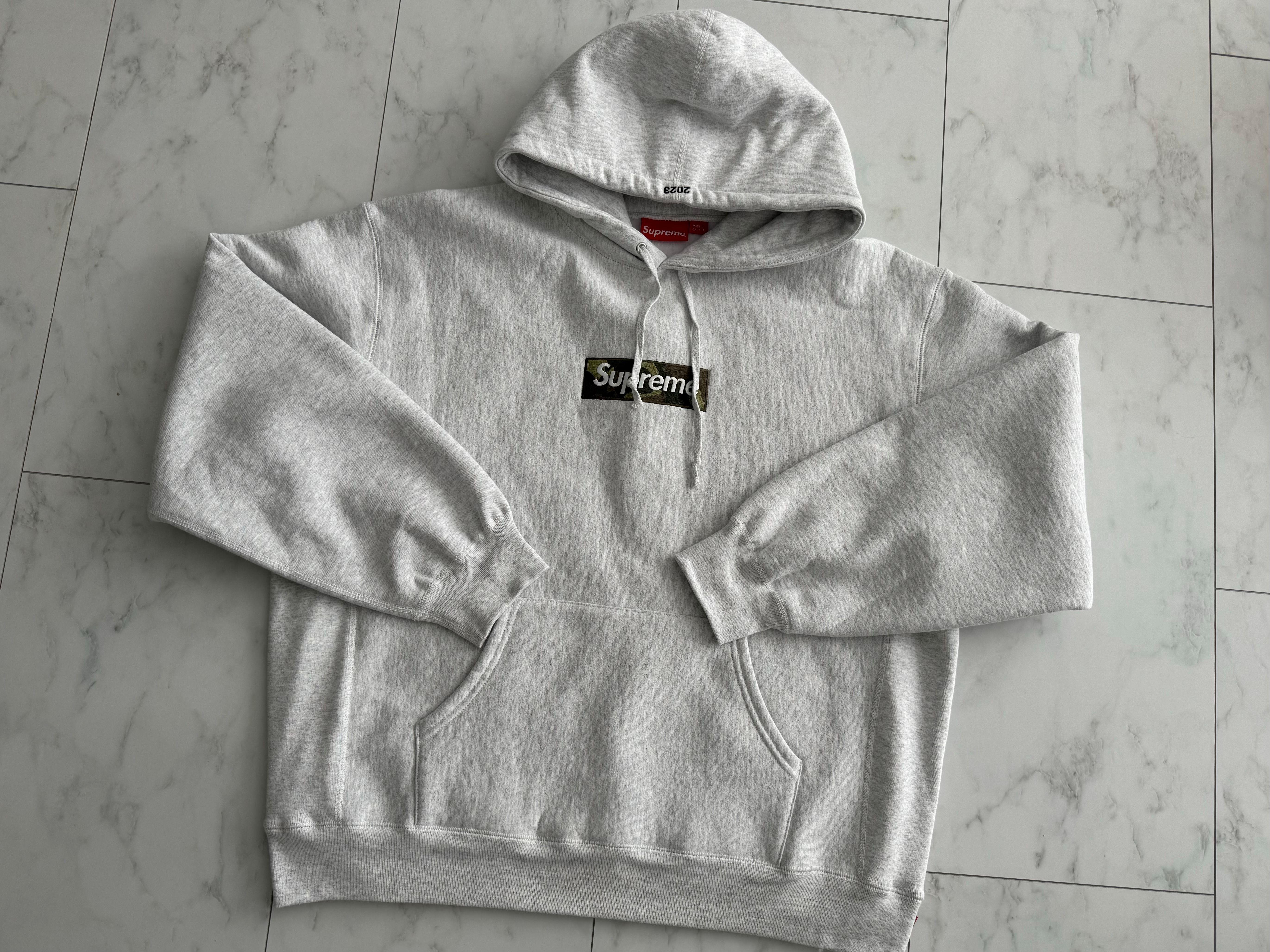 Supreme Box Logo Hooded Sweatshirt "Ash Grey" (23FW)