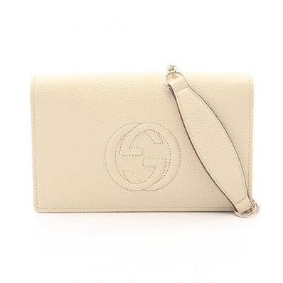 グッチ GUCCI ソーホー ショルダーバッグ バッグ レザー レディース アイボリー系 598211 【中古】