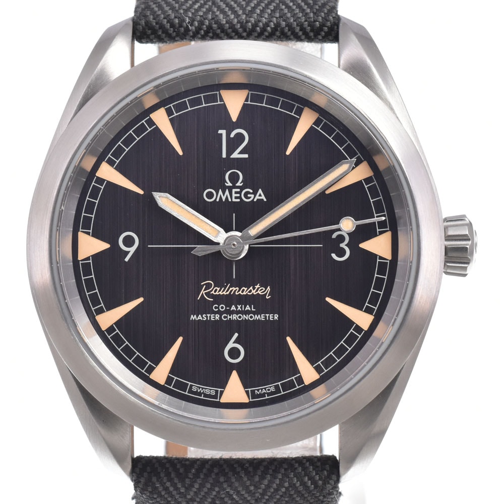 オメガ OMEGA 231.10.42.21.06.001 シーマスター レイルマスター CO-AXIAL ブラック 自動巻き メンズ 美品 保証書付き 腕時計 L#151018