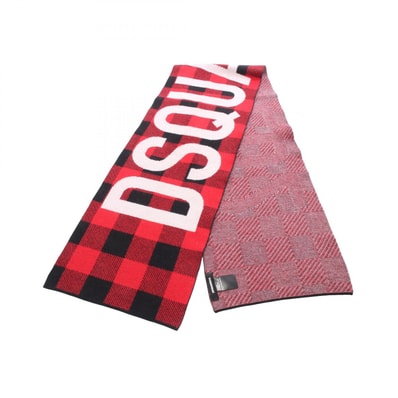 ディースクエアード DSQUARED2 マフラー 衣料品 ウール メンズ ブラック系 / レッド系 【中古】