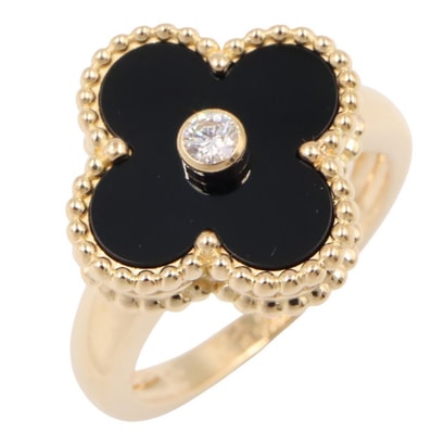 ヴァンクリーフ&アーペル Van Cleef & Arpels ヴィンテージアルハンブラ オニキス 1PD リング リング・指輪 ジュエリー K18(イエローゴールド) ダイヤモンド オニキス レディース ゴールド系 / ブラック系 /