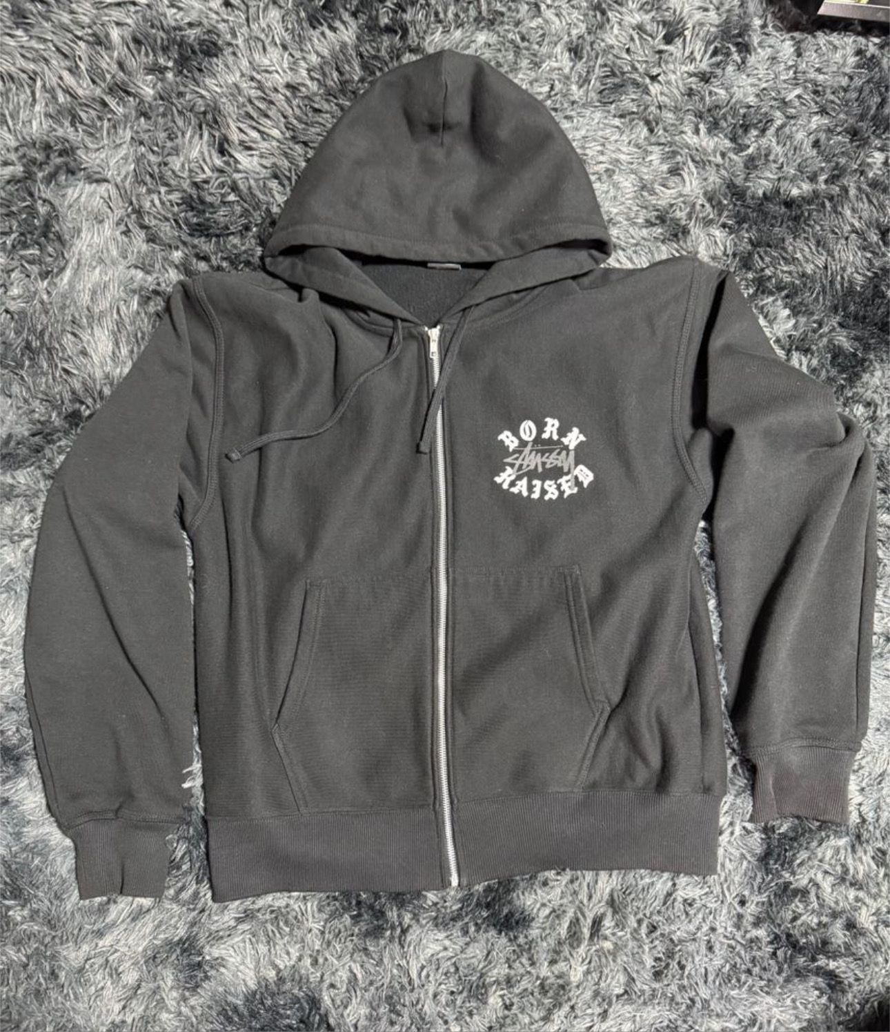 Stussy Born x Raised Logo Zip Hoodie "Black"