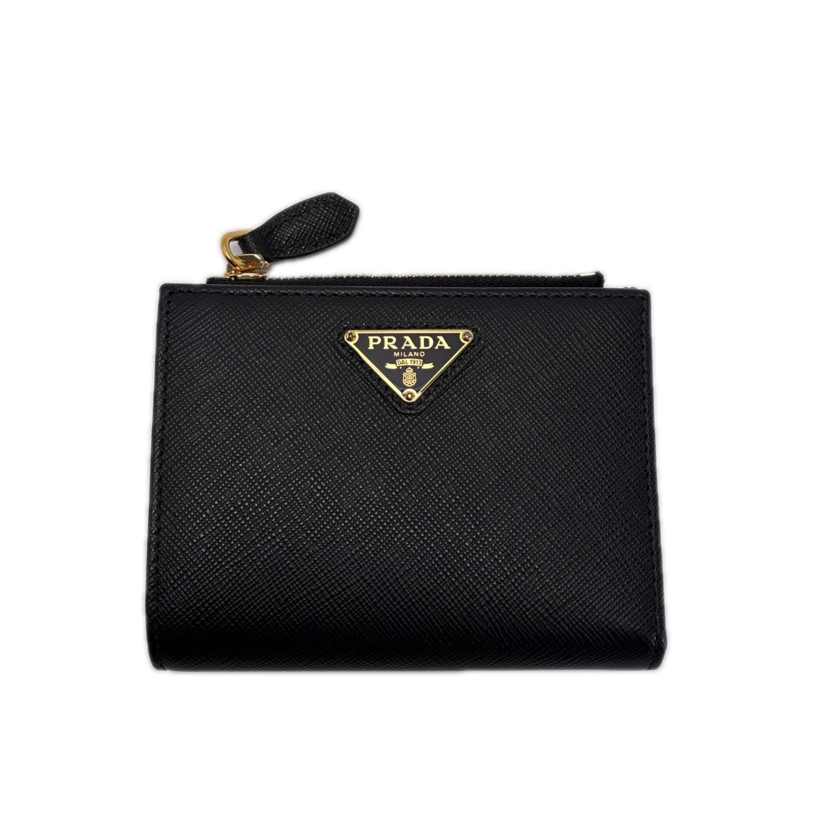 PRADA プラダ 工場番号75 1ML050 ブラック 2つ折り財布 レディース ギャランティーカード 箱有