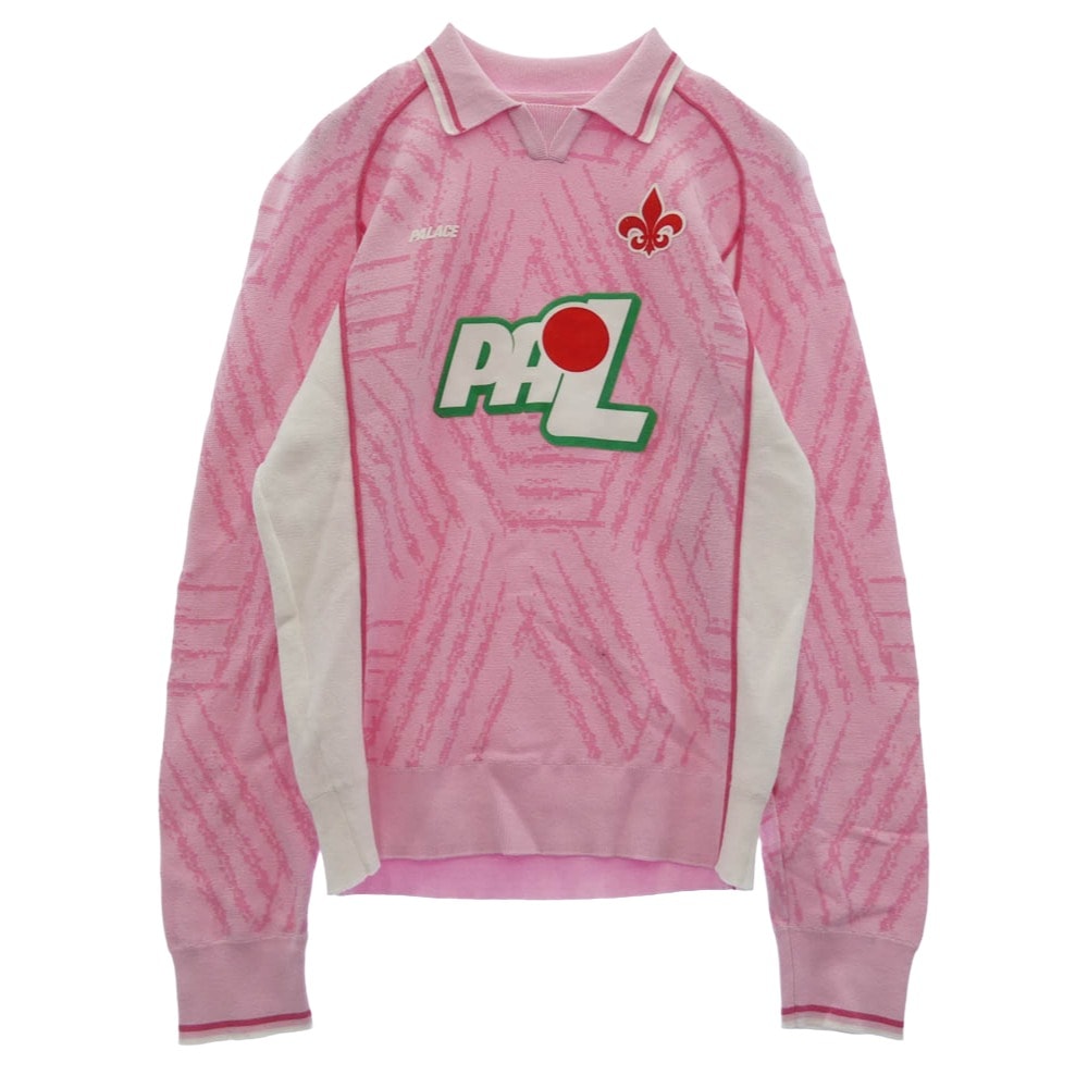PALACE パレス ニット 26SS Viola Knit ヴィオラ 長袖 ポロ ニット ピンク系 ホワイト系 M【中古】