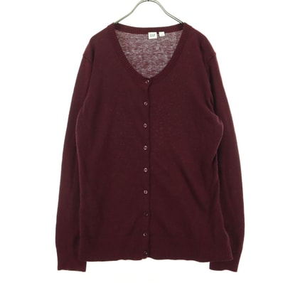 美品 GAP ギャップ 長袖 カーディガン L ワインレッド