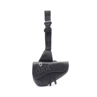 ディオール Dior DIOR × ERL SADDLE サドル ウエストバッグ ボディバッグ バッグ レザー メンズ ブラック系 【中古】