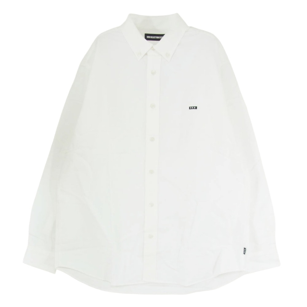 GOD SELECTION XXX ゴッドセレクション 長袖シャツ B.D SHIRT ボタンダウン オックスフォード シャツ ホワイト系 L【美品】【中古】