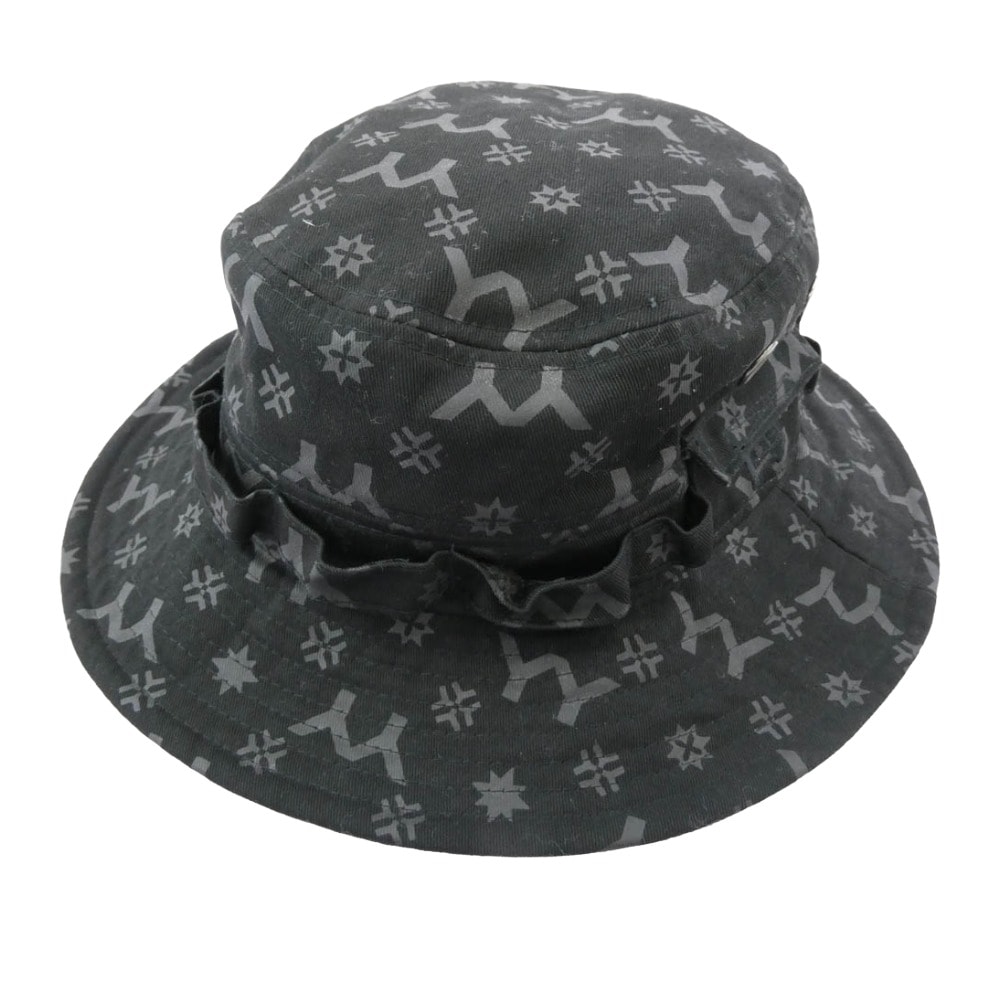 Yohji Yamamoto POUR HOMME ヨウジヤマモトプールオム 帽子 HN-H92-975 NewEra ニューエラ ADVENTURE YY LOGO アドベンチャー オールオーバープリント バケットハット 帽子 ブラック系【中古】