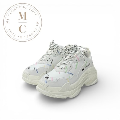 バレンシアガ BALENCIAGA トリプルS スニーカー 靴 シューズ レザー ホワイト マルチカラー ロゴ