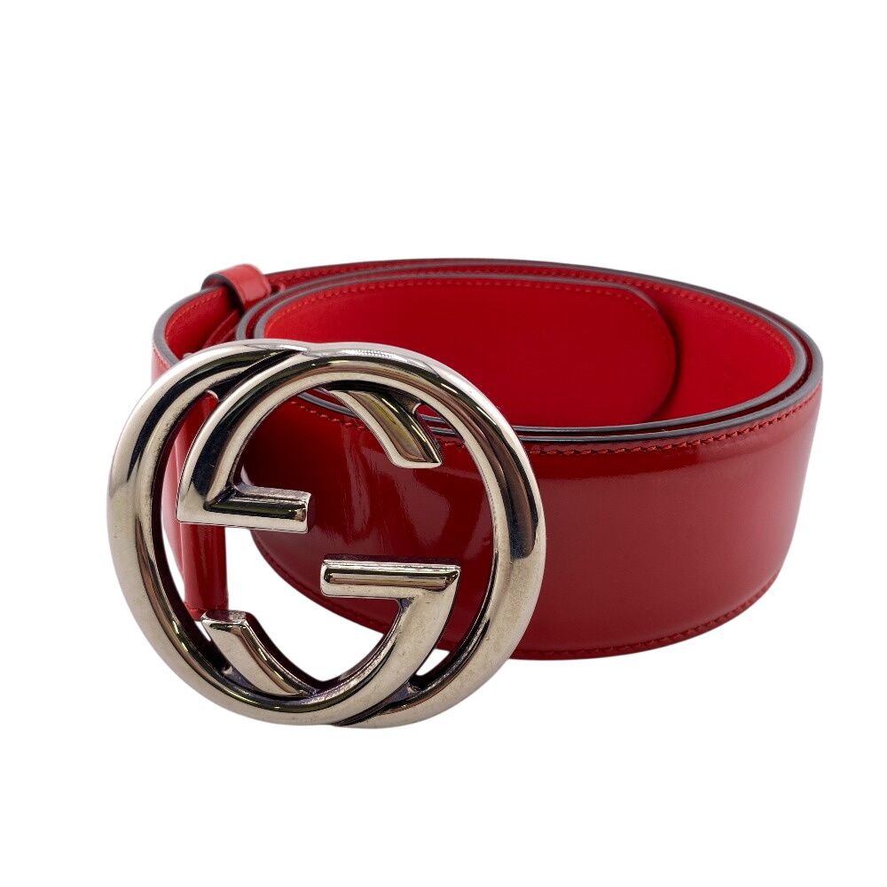 グッチ GUCCI ベルト インターロッキングG レッド