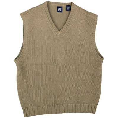 古着 90年代 ギャップ GAP オールドギャップ Vネック コットンニットベスト メンズL相当 ヴィンテージ/eaa620729
