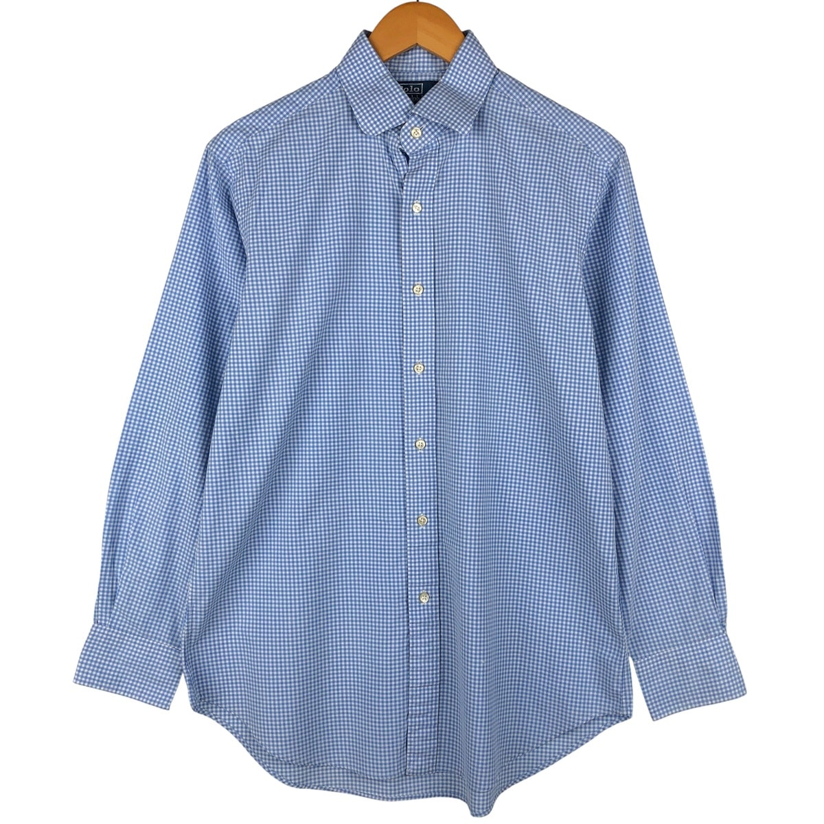 古着 ラルフローレン Ralph Lauren POLO by Ralph Lauren REGENT CLASSIC FIT ギンガムチェック 長袖 コットンチェックシャツ メンズM相当/eaa599091