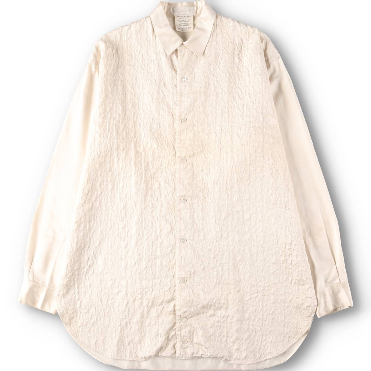 古着 80年代 ヨウジヤマモト yohji yamamoto POUR HOMME プールオム 長袖 シルク×コットンシャツ 日本製 メンズXL相当 ヴィンテージ/yaa000399